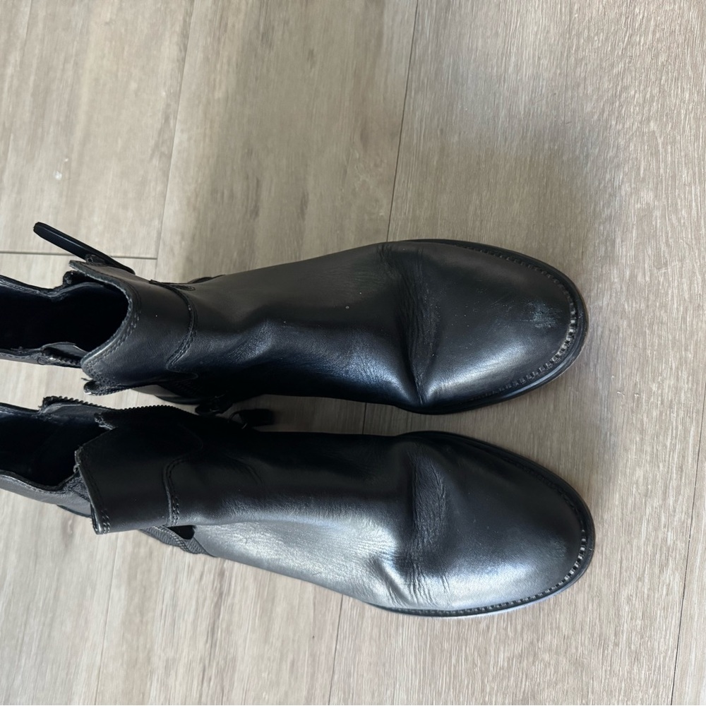 Franco Sarto Black Leather Ankle Boots